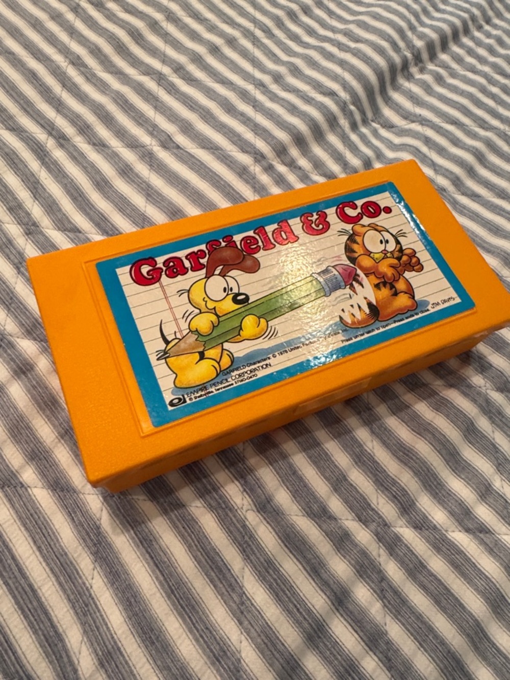 Vintage Garfield & Co. Yellow Pencil Case Empire Pencil Company
